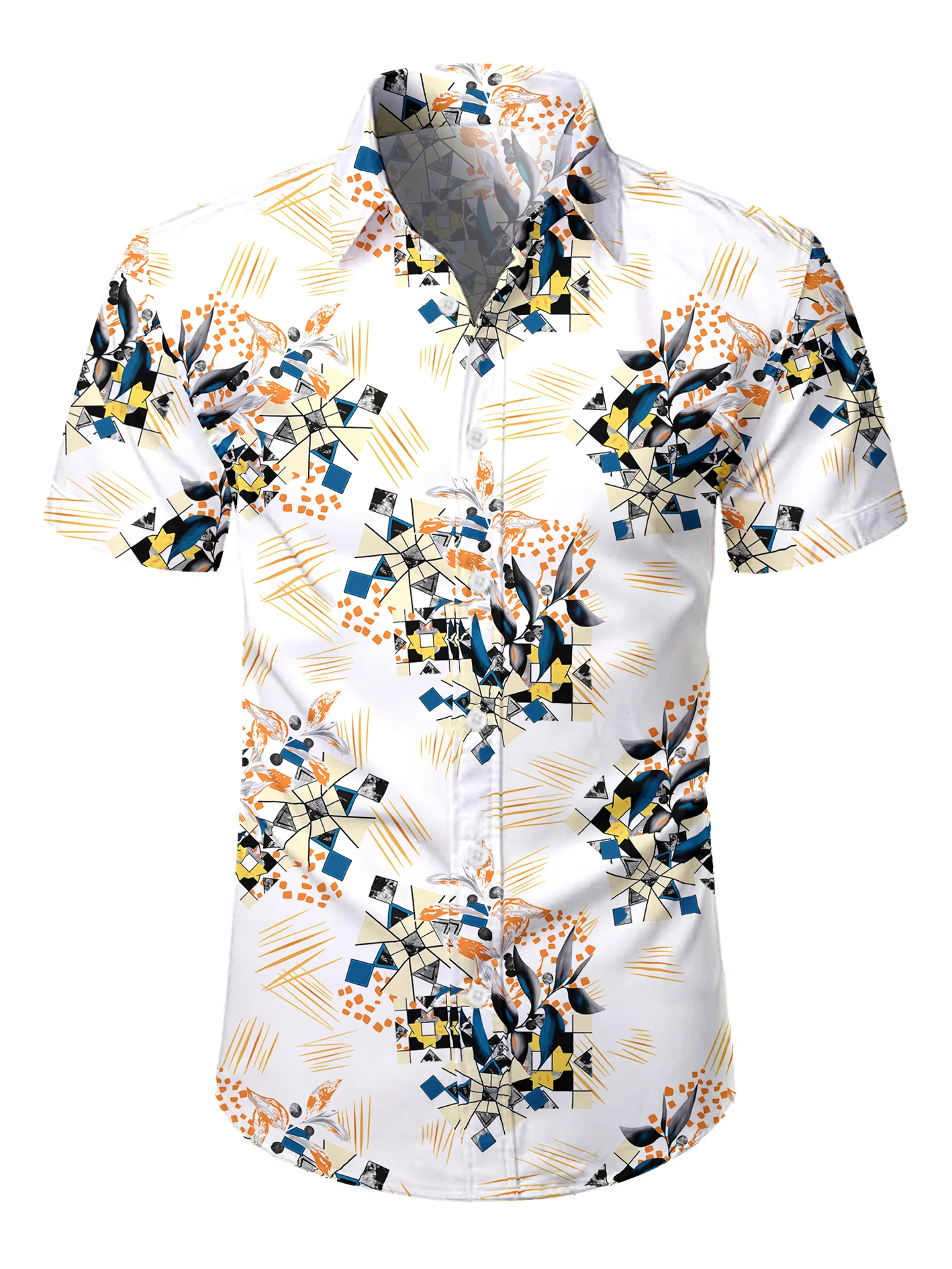 Camisa de manga corta con solapa para hombre, camisa con estampado Floral 3D, cadena de árbol de coco, leopardo, Playa hawaiana, fiesta informal, verano, a la moda