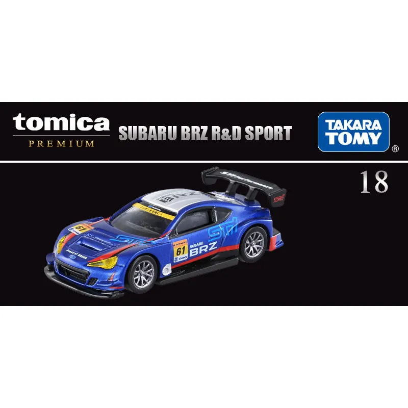 Modelo de Carro Simulado Tomica em Liga, Caixa Preta, Carro de Rally TP18 Subaru BRZ