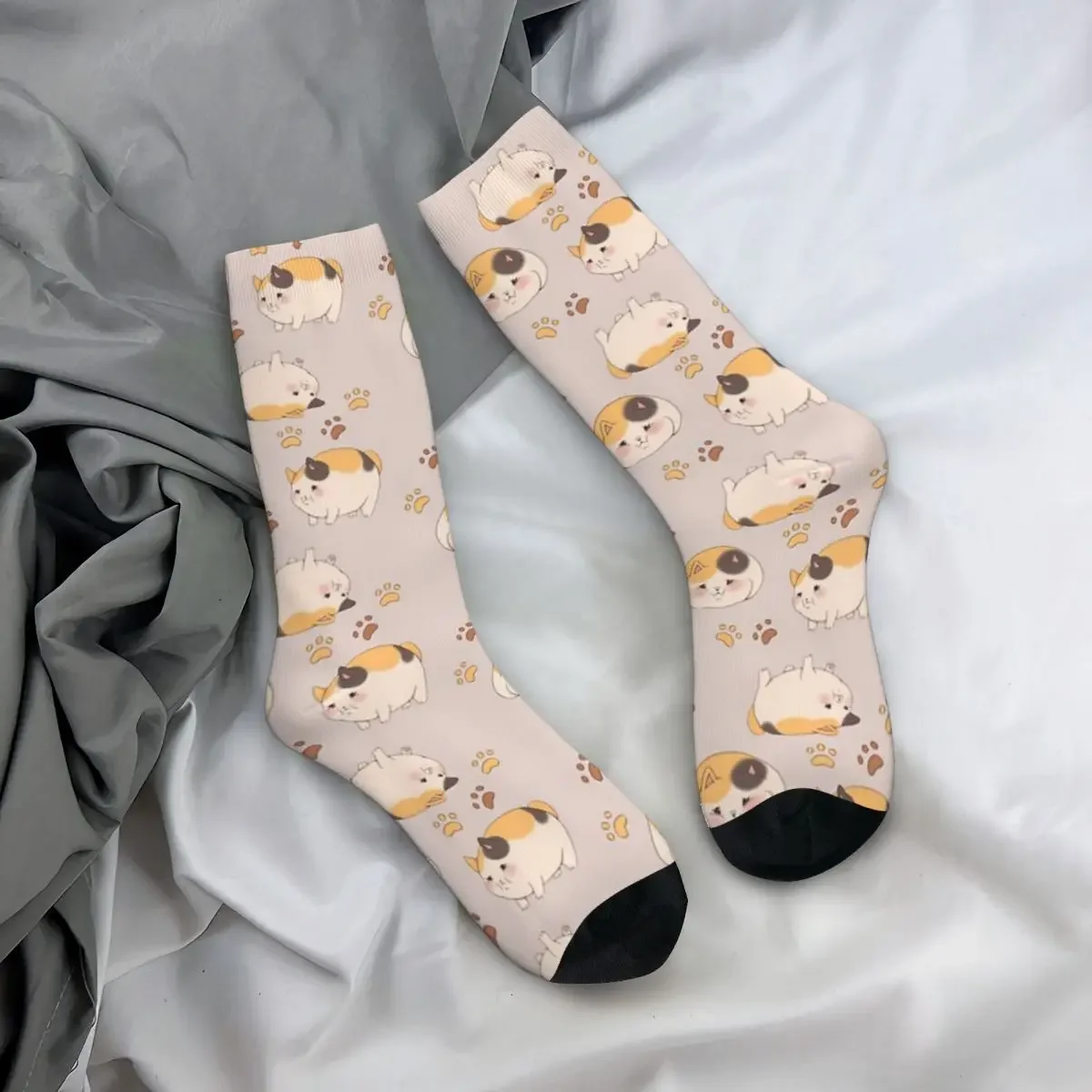 FFXIV - Fat Cats Socks Harajuku Sweat Absorbing Stockings All Season Long Socks Accessories for Man's Woman's Gifts