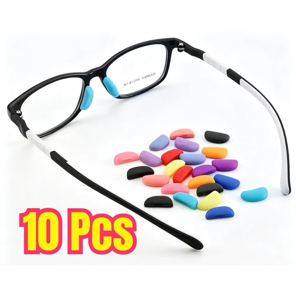 10pcs(5 Pairs) Colorful Silicone Eyeglasses Glasses Nose Pads Optical Frame Repair Accessory Part Push In Insert