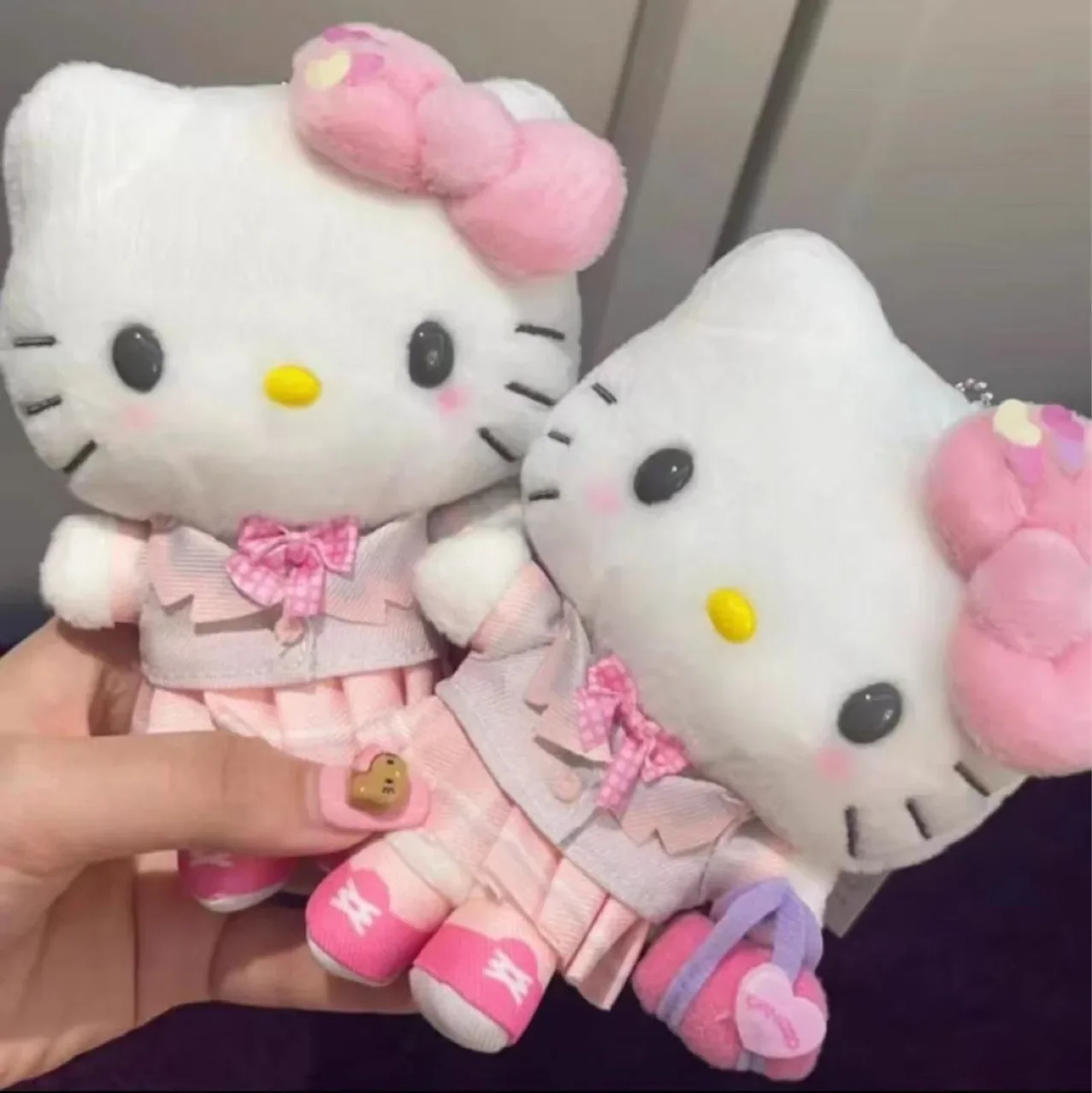 Hello Kitty Plush Keychain 12Cm Peluche Jk School Uniform Series Bag Charm Kawaii Hellokitty Stuff Stuffed Toys Gifts