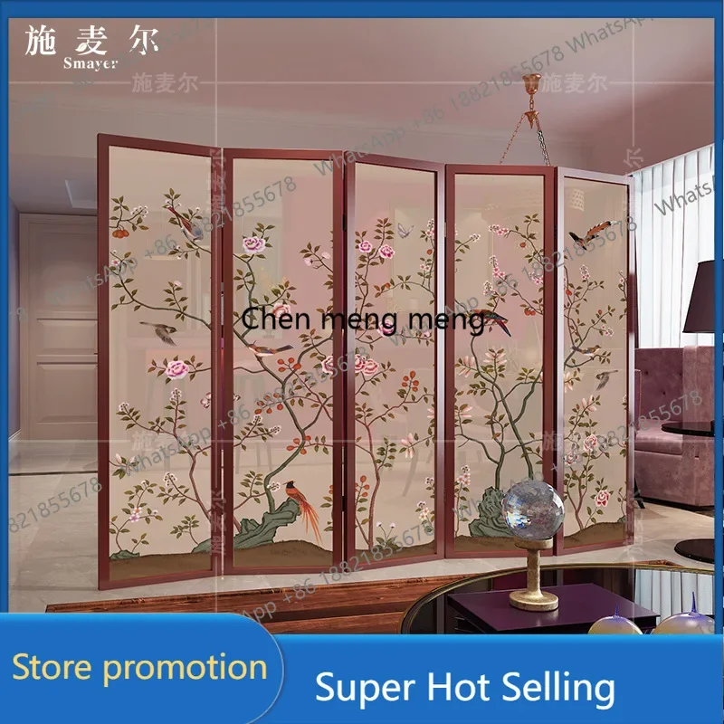 PPP D Chinese screen solid wood folding screen partition living room office restaurant hotel tea house