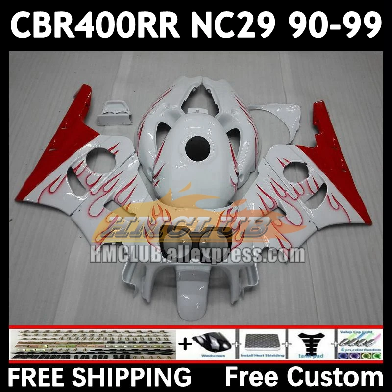 Bodywork For HONDA CBR400 CBR 400 RR 400RR red flames 90 91 92 93 94 104No.11 CBR400RR NC29 1995 1996 1997 1998 1999 Fairings