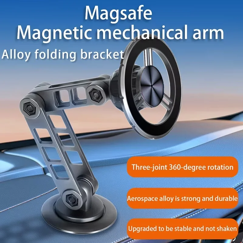 

360° Rotating Metal Magnetic Car Phone Holder Foldable Cell Phone Stand Car Air Vent Magnet Mount GPS Support For iPhone Magsafe