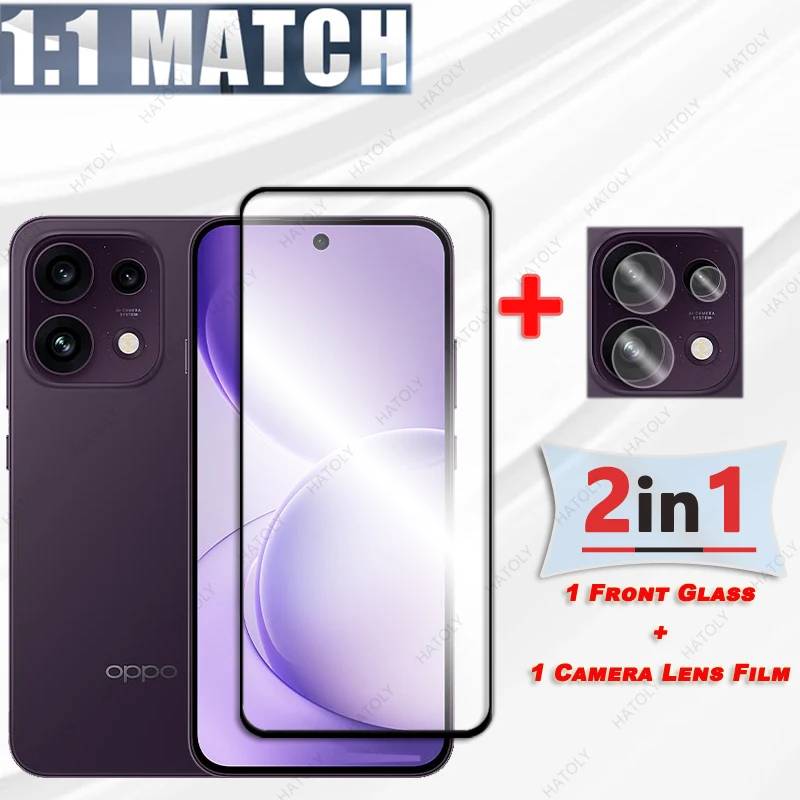 For Oppo Reno16 F Glass Screen Protector For Oppo Reno16 F 5G Black Edge Protective Film Camera Lens Protector For Reno16 F 5G