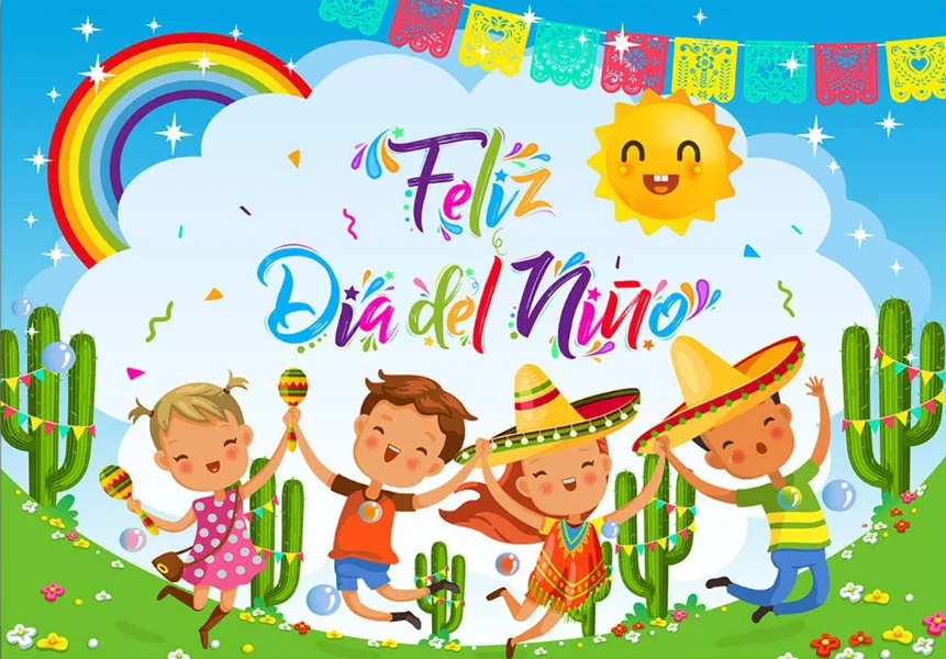 Feliz Dia Del Nino Backdrop Children's Day of Mexico Photography Backdrop for Kids Feliz Día Del Niño Background Decorations