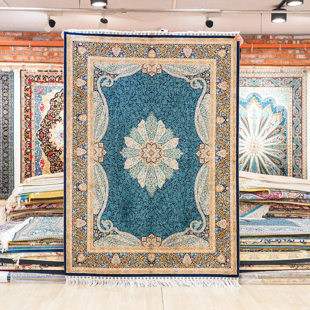 152x213cm Handmade Silk Turkish Carpet Living Room Oriental Rugs