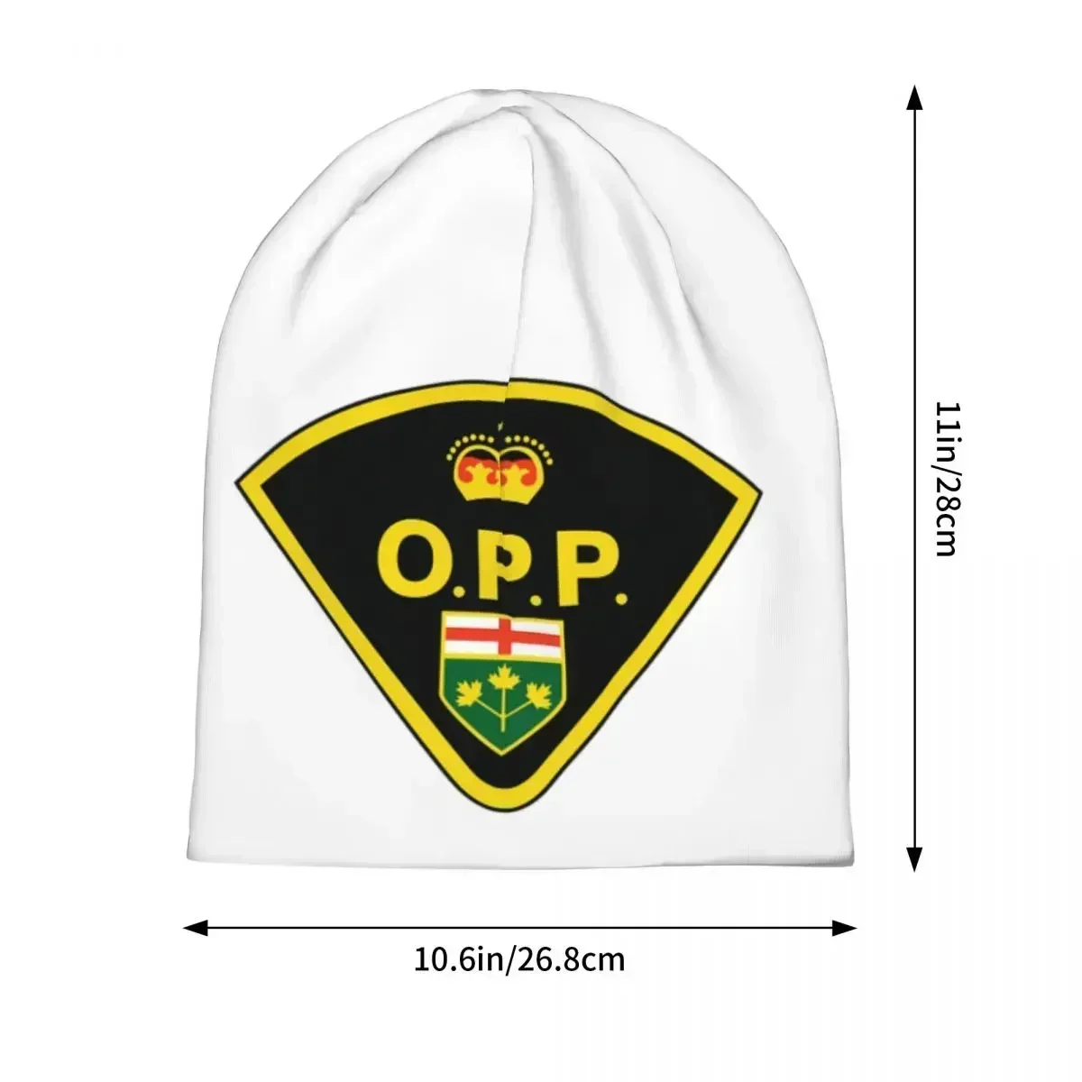 Flash Of Ontario Provincial Police Warm Knitted Cap Hip Hop Bonnet Hat Autumn Winter Outdoor Beanies Hats for Men Women Adult