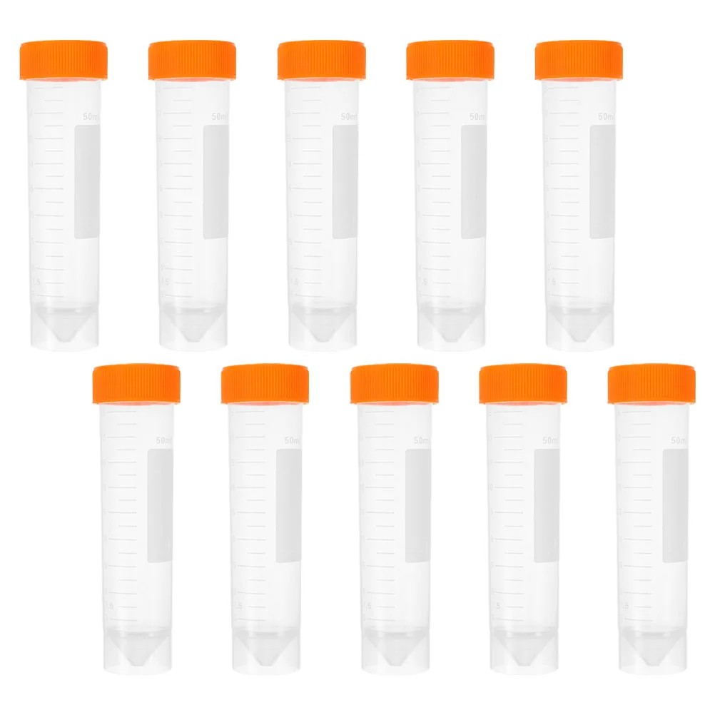 

10 Pcs Centrifuge Test Tube Vials 50 Ml Bottles with Caps Keli Tubes Scientific Experiments Polypropylene Storage