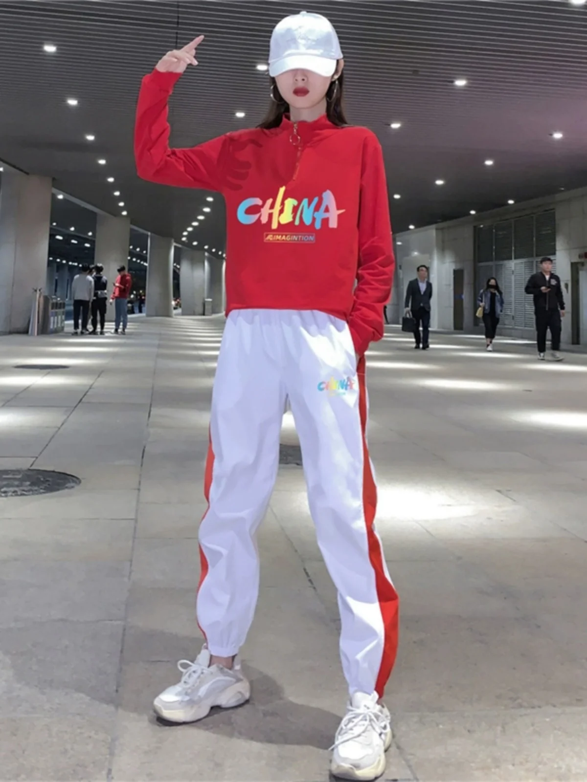 Faionable Fitn Square Dance Outfit Set New Sle Yang Li  Sports Wear Cotton Fabric Autumn Season Ladies Set