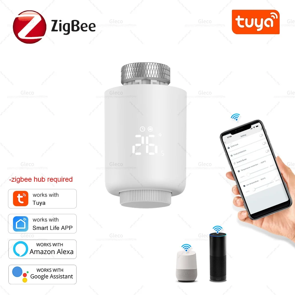 

Zigbee Thermostat Radiator Actuator TRV Thermostatic Valve Temperature Controller Works With Tuya Smart Life Alexa Google Home