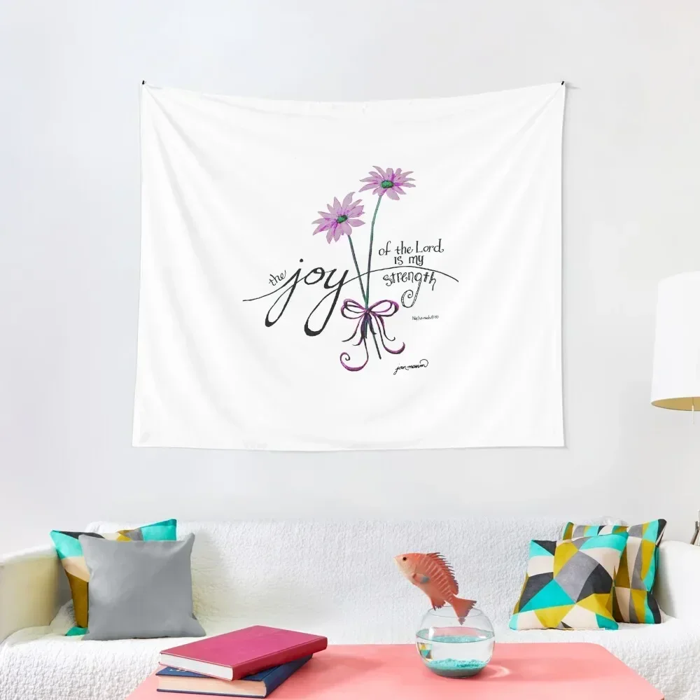 

The Joy of the Lord is my Strength (pink) Tapestry Cute Room Decor Aesthetic Decoration Home Decorations Tapestry