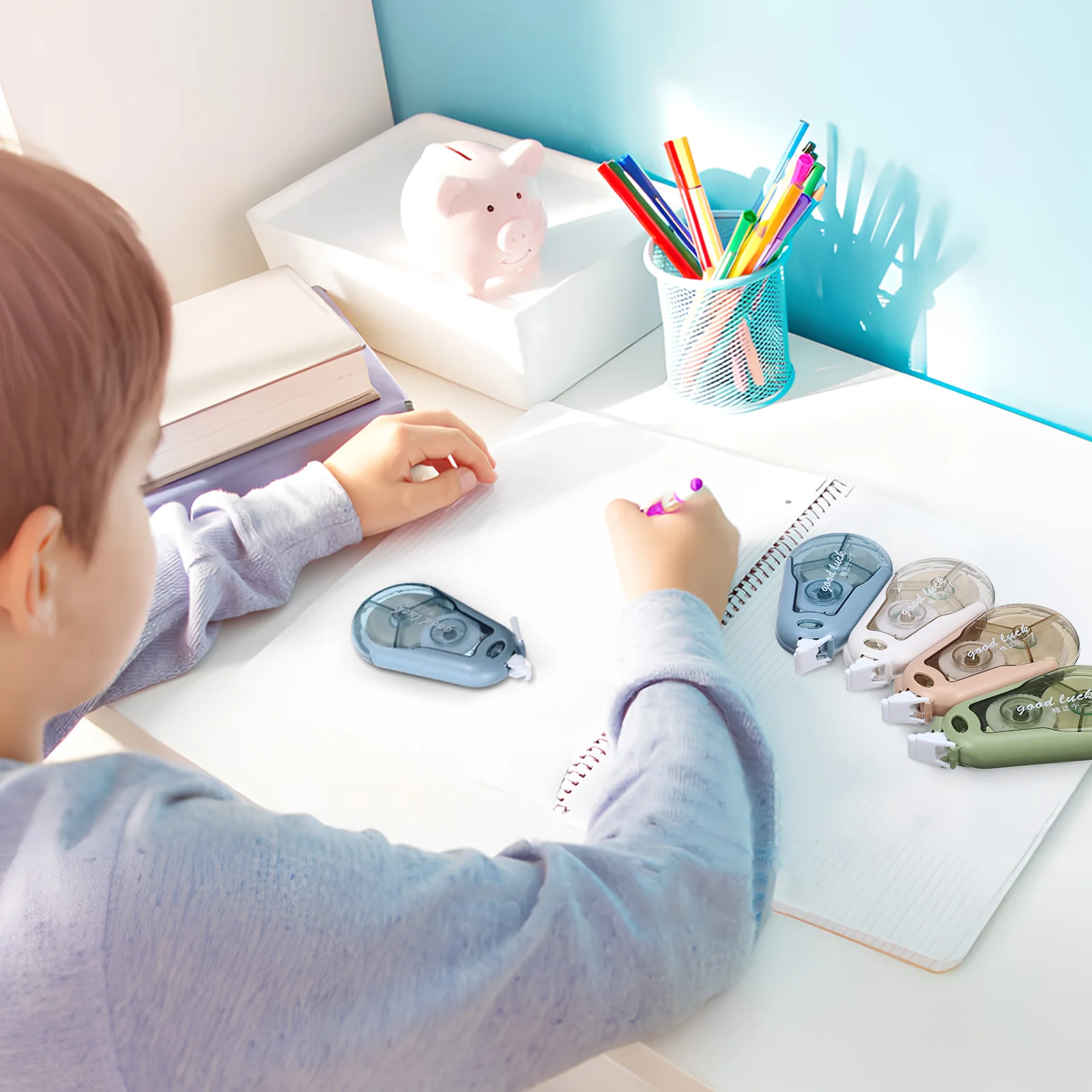 4 قطعة شريط تصحيح خطأ فوري يغطي اللوازم المكتبية المدرسية أداة الكتابة المدمجة لفة القرطاسية الشريط #1