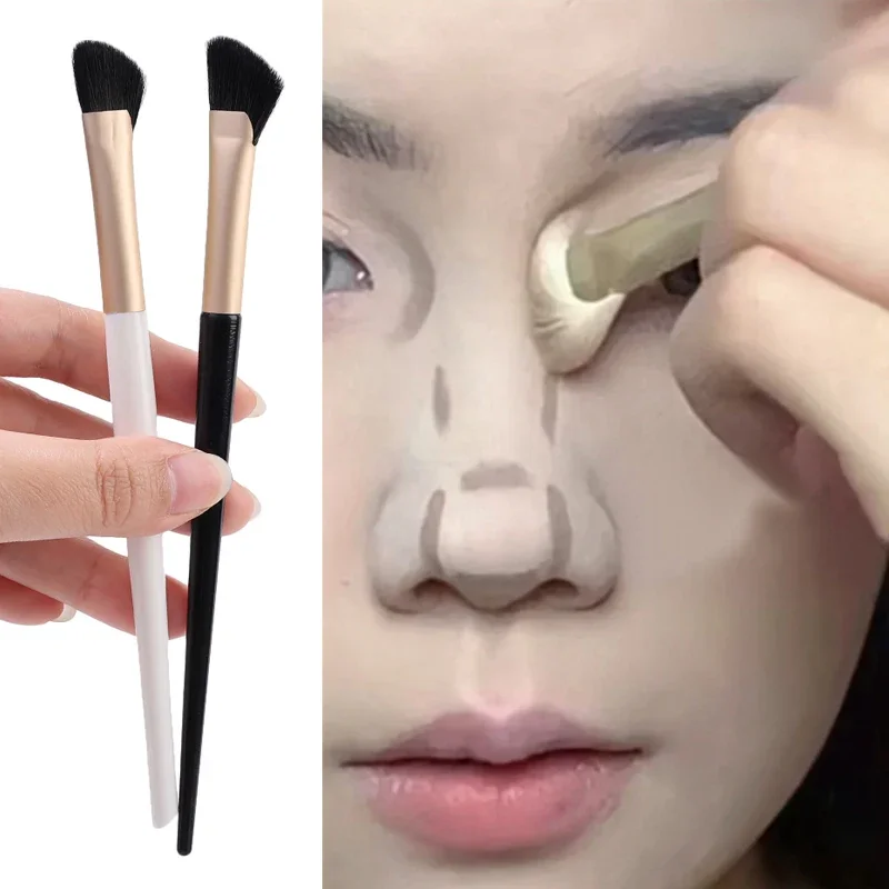Brocha de maquillaje para sombra de nariz, brocha para esculpir contorno de cara, brochas de contorno en ángulo, sombra de ojos, brocha para mezclar contorno de nariz, herramientas de maquillaje