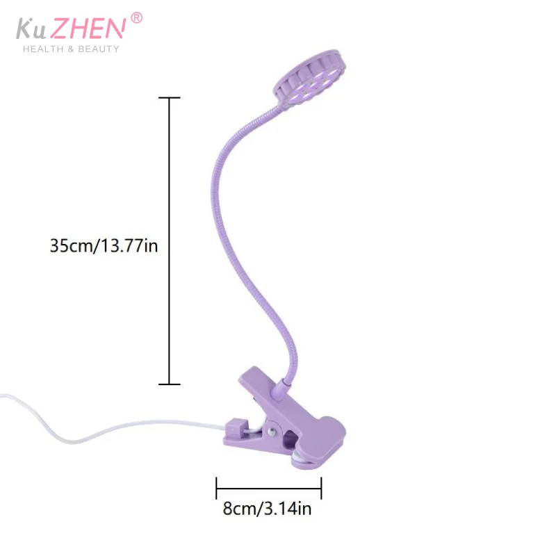 1 قطعة مجفف أظافر بالأشعة فوق البنفسجية 6 واط 360 °   مصباح أظافر بمشبك LED، ضوء مرن للأشعة فوق البنفسجية لتلميع الجل للاستخدام المنزلي اليومي في الصالونات