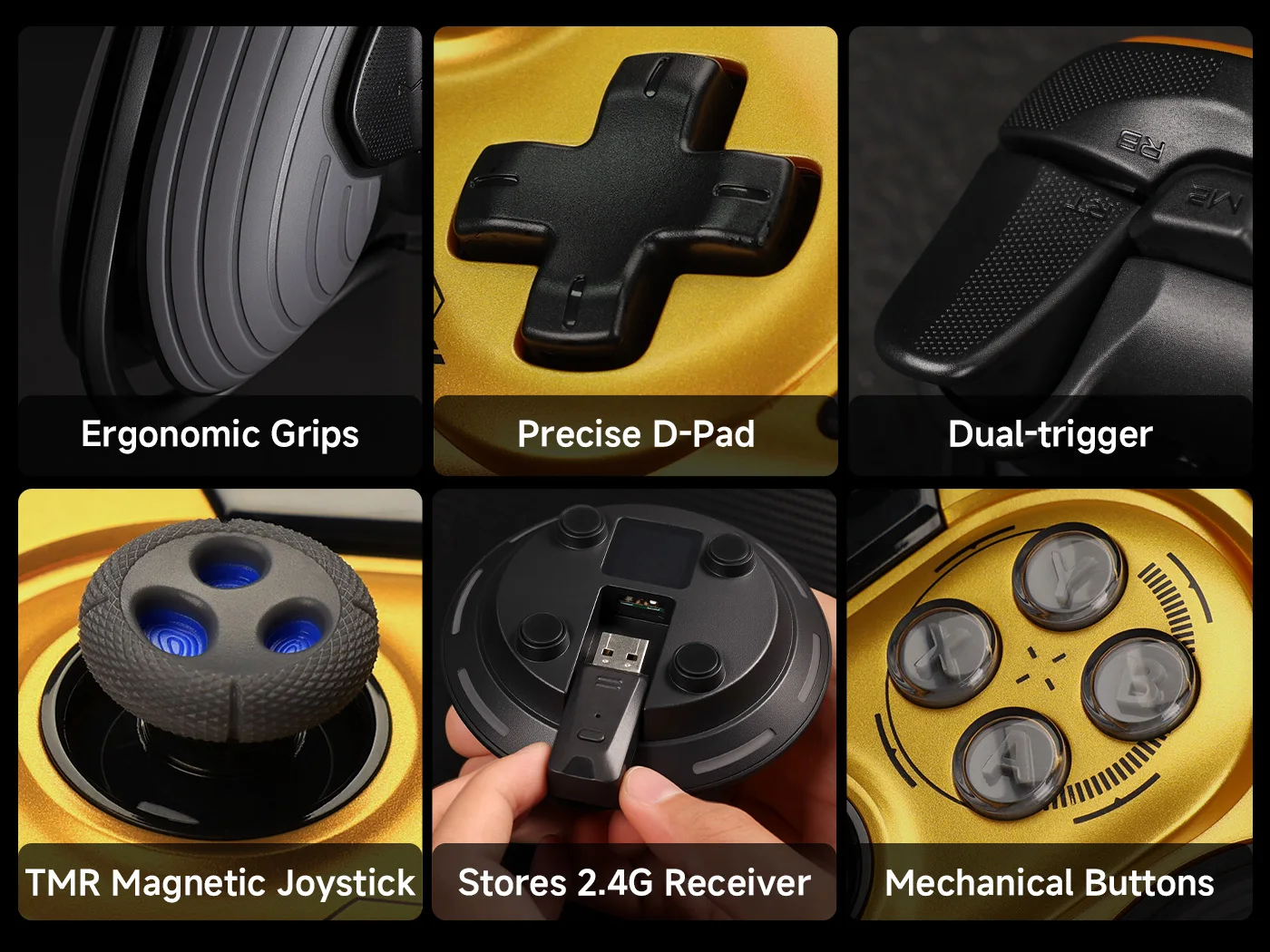 EasySMX D15 3-Modus-Spielcontroller, Gamepad mit TMR-Joystick, RGB-Ladestation für Nintendo Switch, PC, Android, iOS – Detail 17