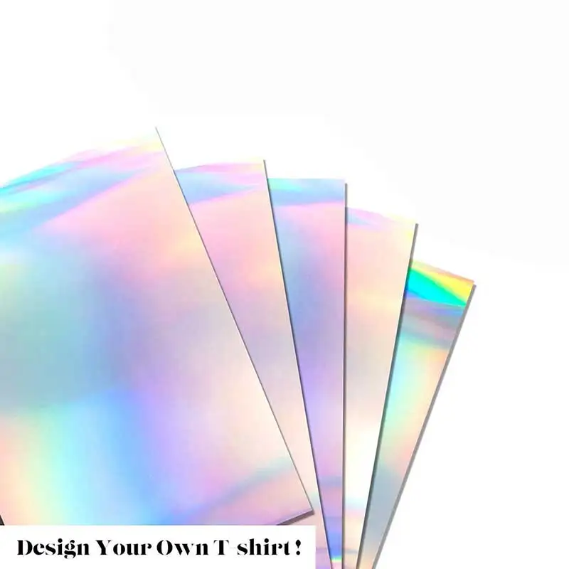 Iron On Hologram Flash Foil Vinyls 10*12 Inch Heat Transfer Vinyl Sheets For Clothes HTV Vinyl Easy Cut And Weed DIY Decor Film