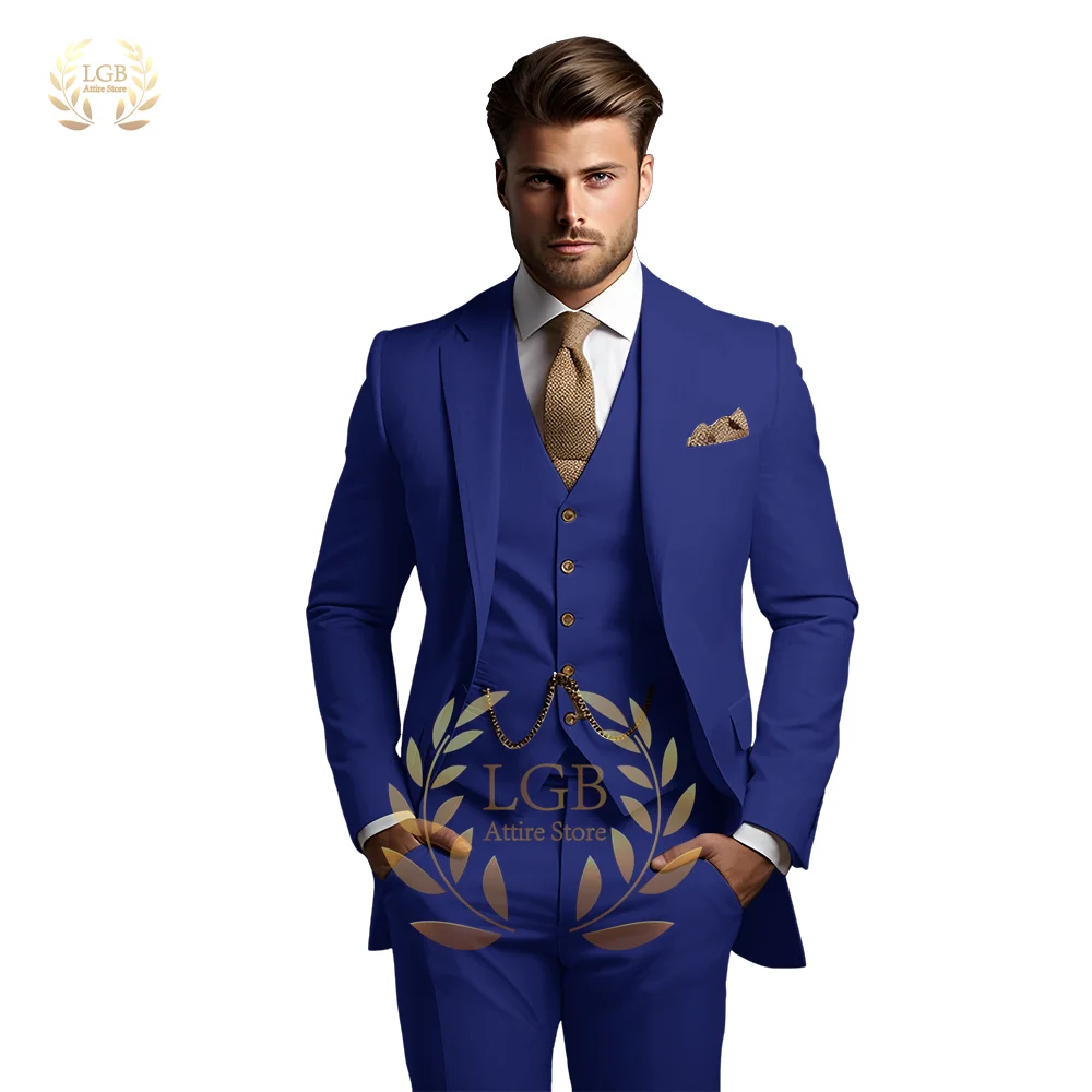 Traje de boda de esmoquin de 3 piezas de color caqui para hombre - Trajes de boda personalizados - Trajes de moda formales - Traje de fiesta