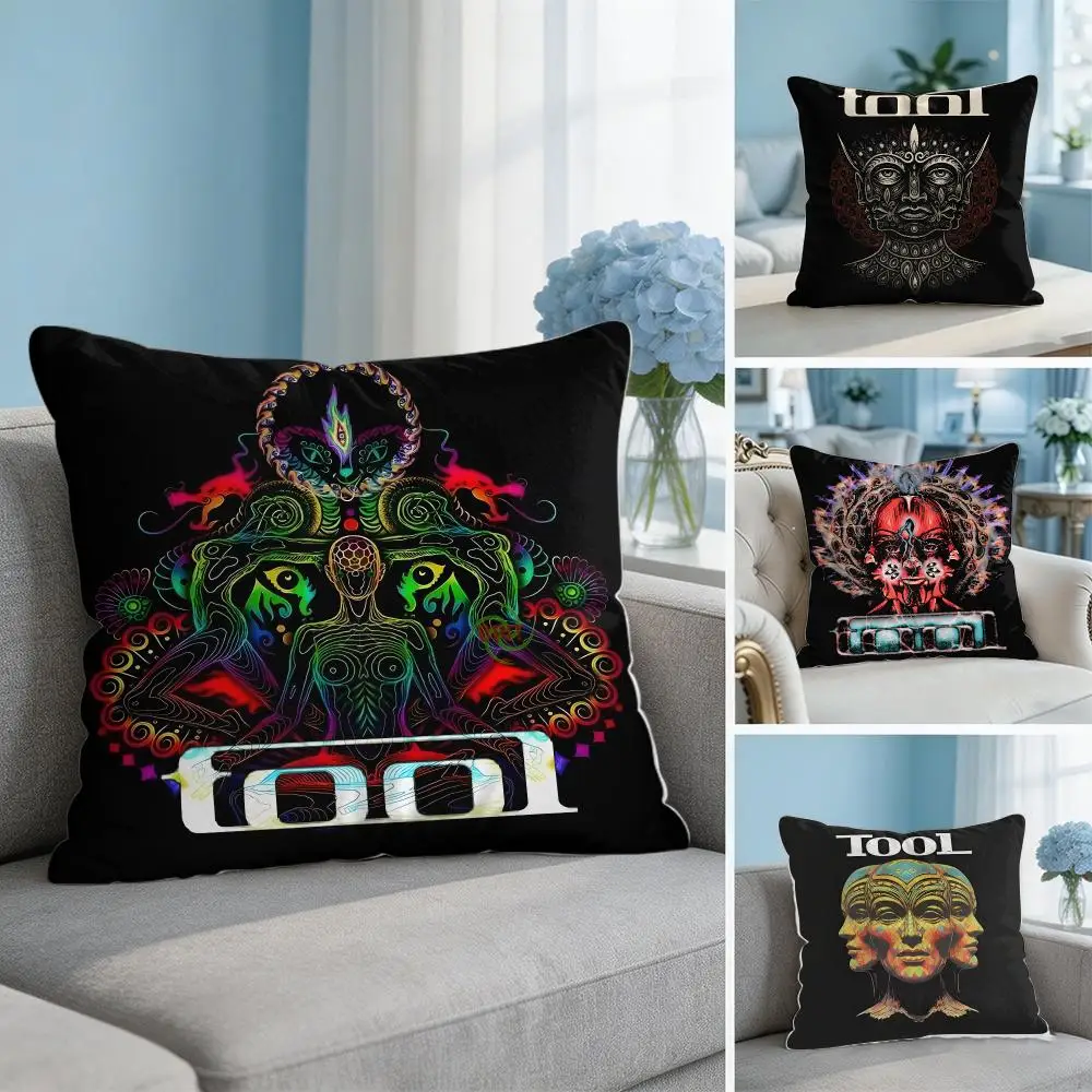 Rock Band T-tool Cushion Cover Soft Short Plush Throw Pillow Cover Hidden Zipper Cutecore Sofa Bedroom Home Decor