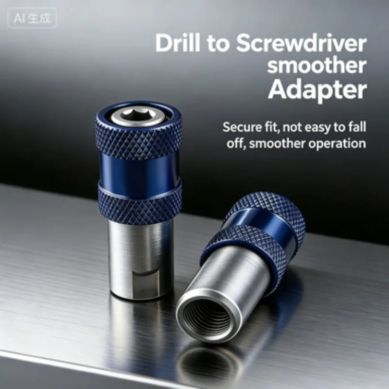 1PCS New Electric Drill M10 (Fine Tooth) Hexagonal 6.35mm Quick-Release Self-Locking Adapter Adapter.