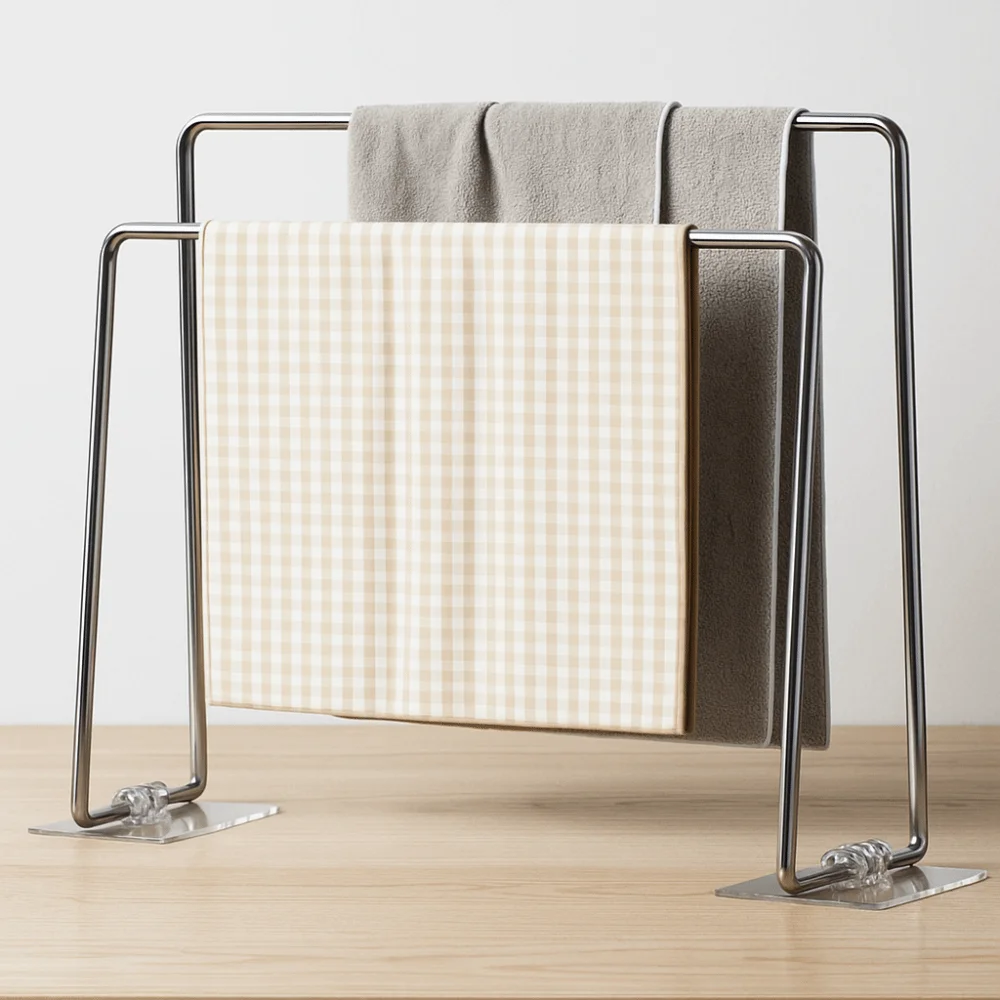 

Vertical Dishcloth Drying Rack 2 Layer Save Space Dishrag Organizer Ventilated Removable Hand Towel Drain Stand Kitchen Sink