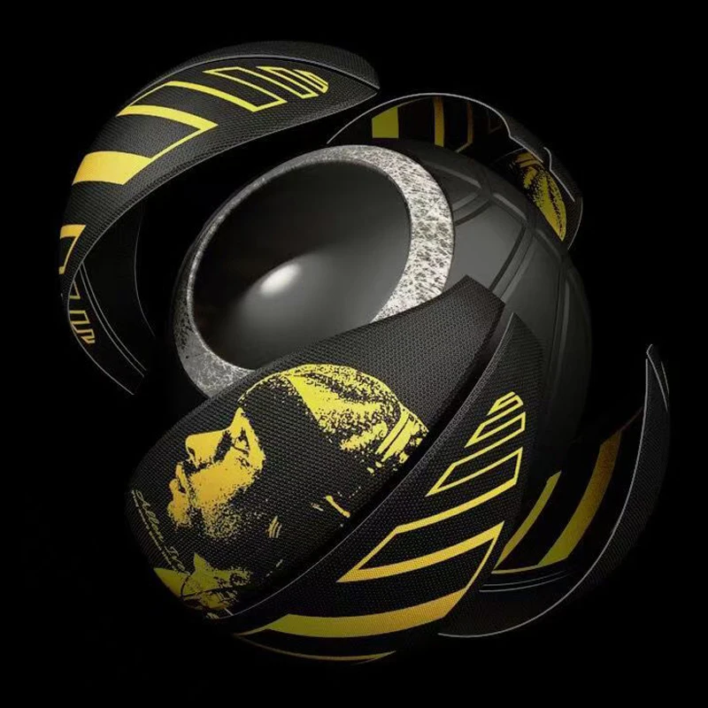 アレン・アイバーソン ブラック ゴールド バスケットボール 公式サイズ 7 PU 素材 高品質 屋外 屋内 スポーツ マッチ トレーニング ボール