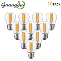 G45 6W Clear Glass Globe Night Bulb E27 E26 2700K Warm White LED Filament Light Bulbs for Living Room Pendant Chandelier Lamp