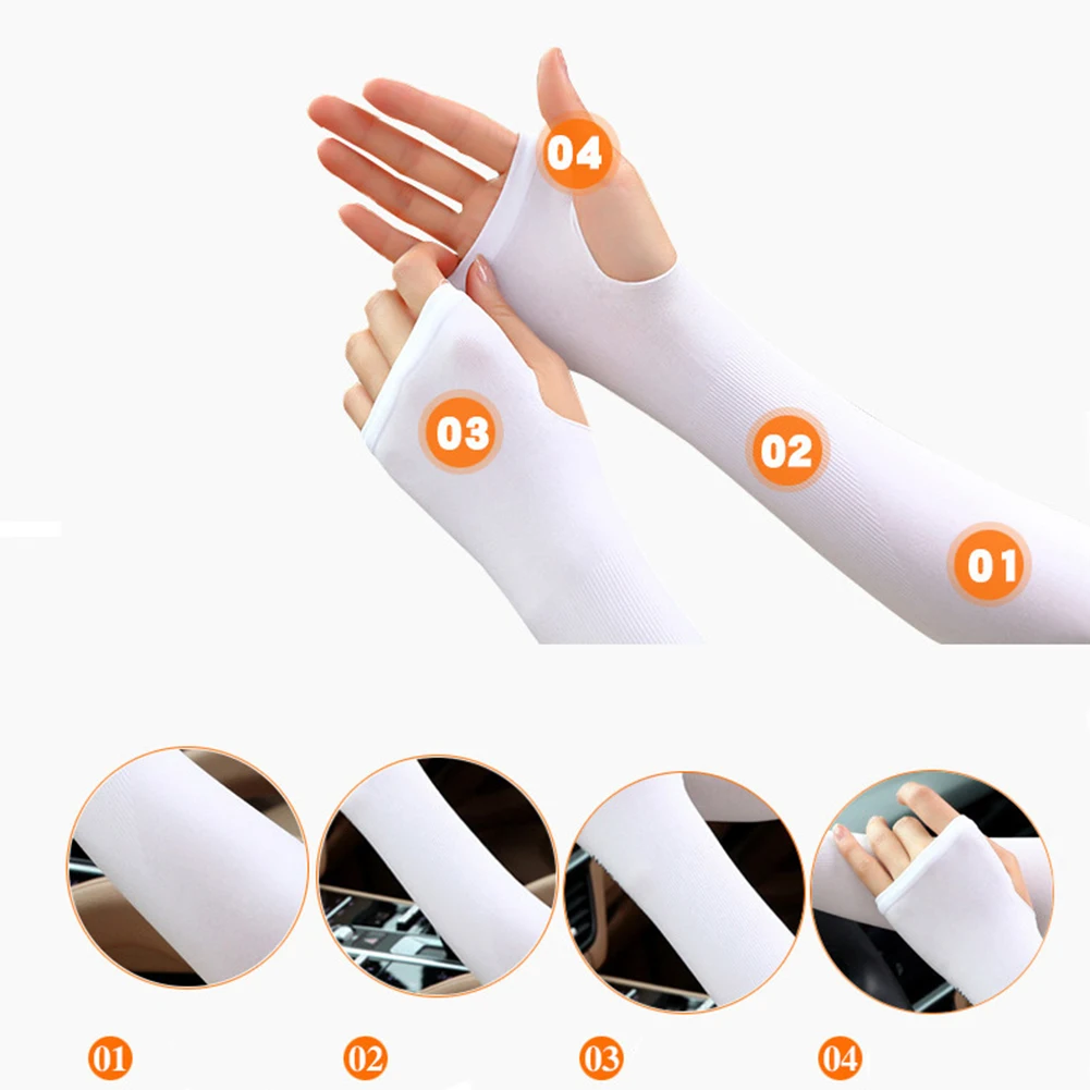 1 Pair Cooling Arm Sleeves Cover Sports Running UV Sun Protection Outdoor Fishing Cycling Wrist Sleeves Covers