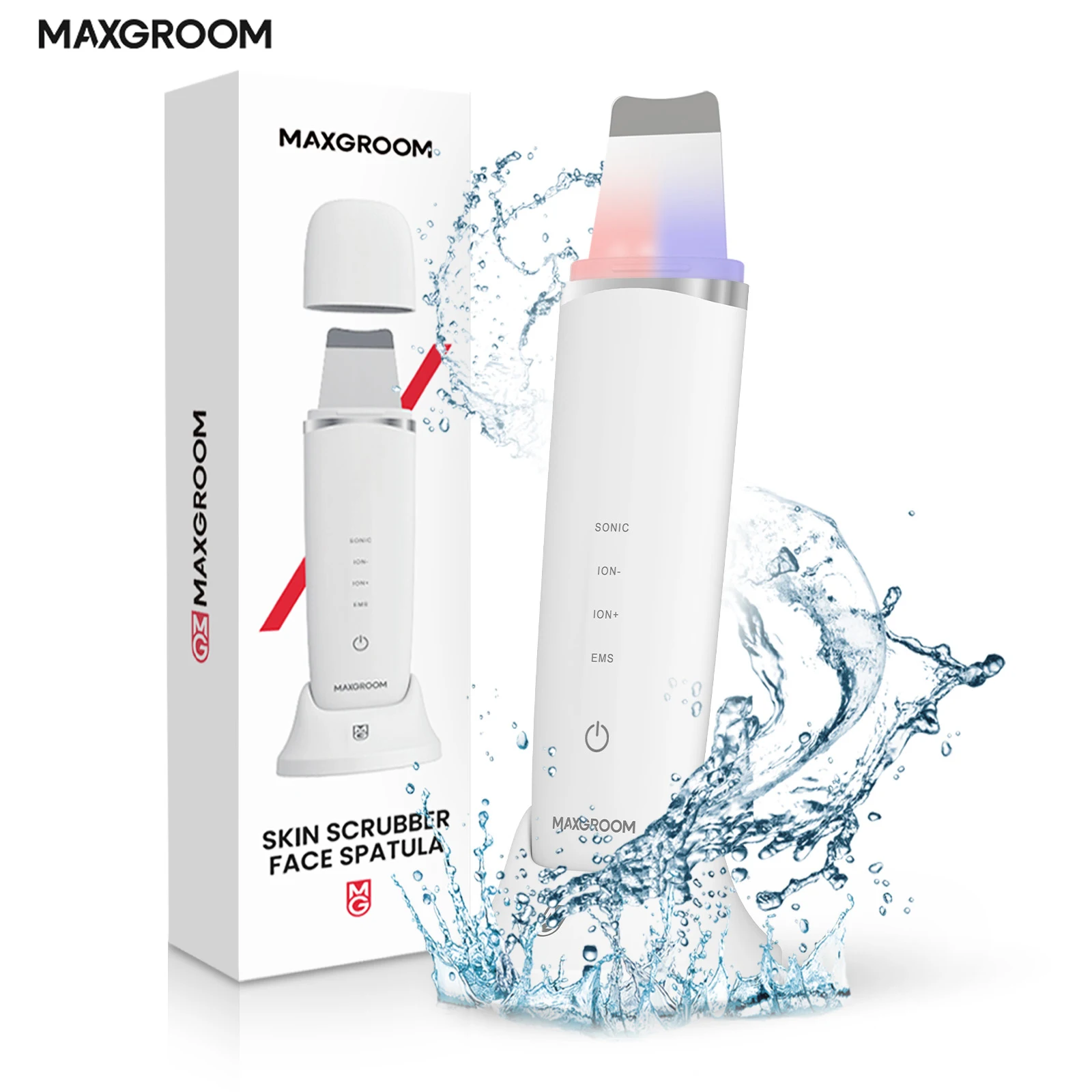 

Ультразвуковой скрабер для глубокой очистки кожи MAXGROOM, пилинг-шпатель, очиститель для лица, аппарат для ухода за кожей, лифтинг-машинка, ультразвуковая чистка