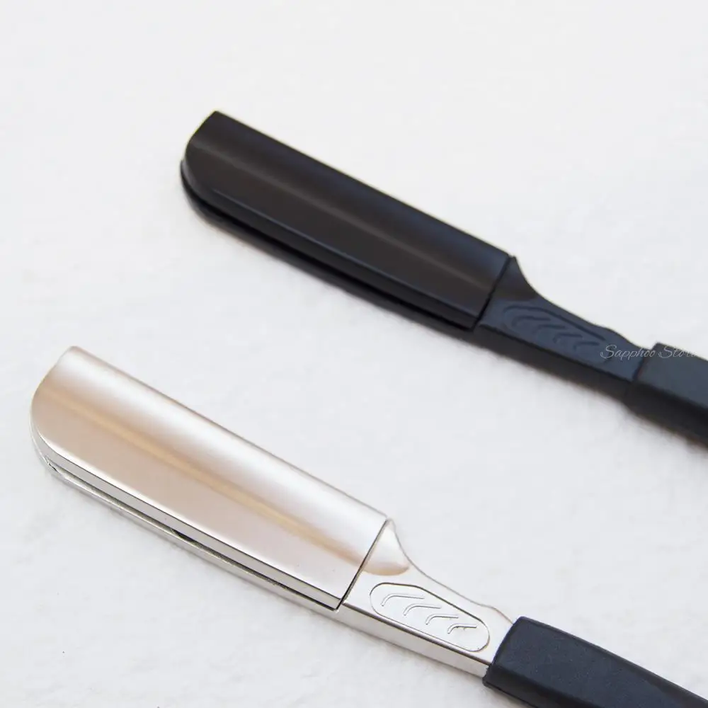 6 "silber Schwarz Silica Gel Rasiermesser Für Männer Frauen Barber Rasieren Messer Frühling Design Bart Gesicht Achsel Körper mit Klingen – Detail 4