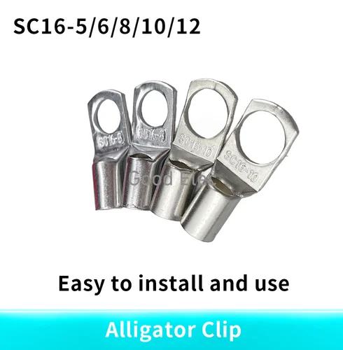 Imagen 2 del producto Terminal de conexión de cobre tintado piezas SC16-6, orificio de perno, terminales de batería de 16mm, cable cuadrado, 16mm, 50 SC16-8