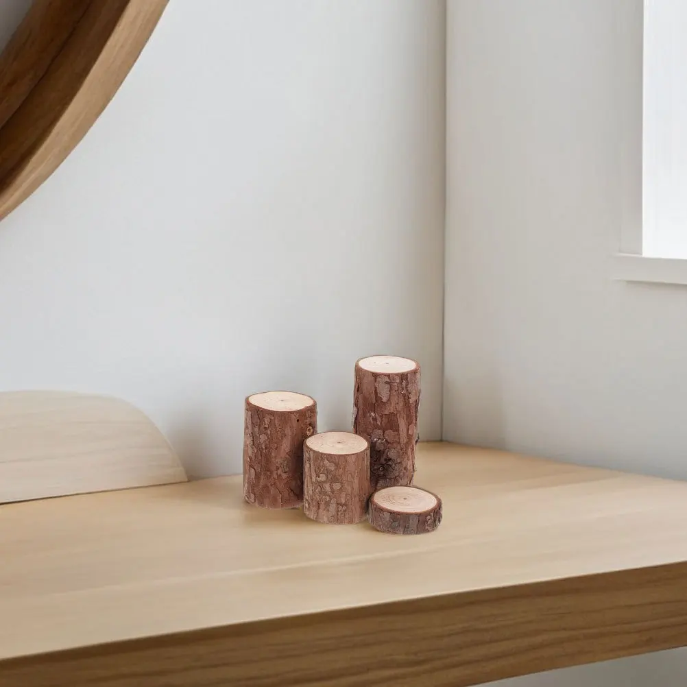 

4Pcs Rustic Wood Stump Decor Natural Habitat Enhancement for Hamster Cage Platforms Hiding Spots Climbing Structures