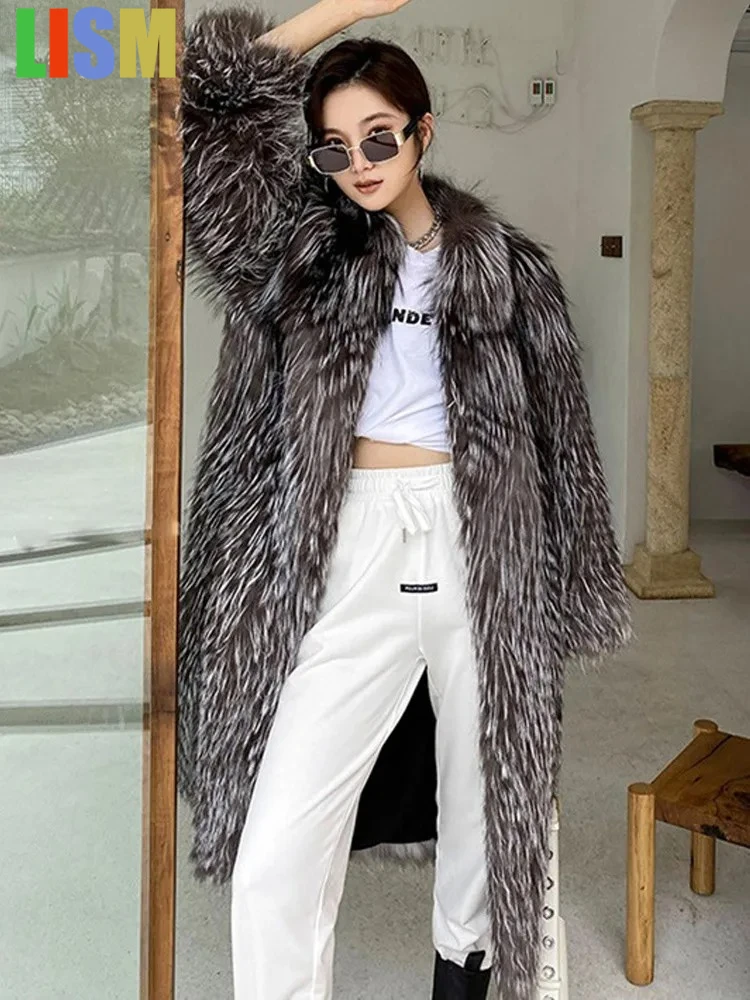 

LISM 2025 high quality Lady Thick Warm Fluffy Outwear Women Winter Casual Long Faux Fur Coat Female Long Sleeve Plush Jacket
