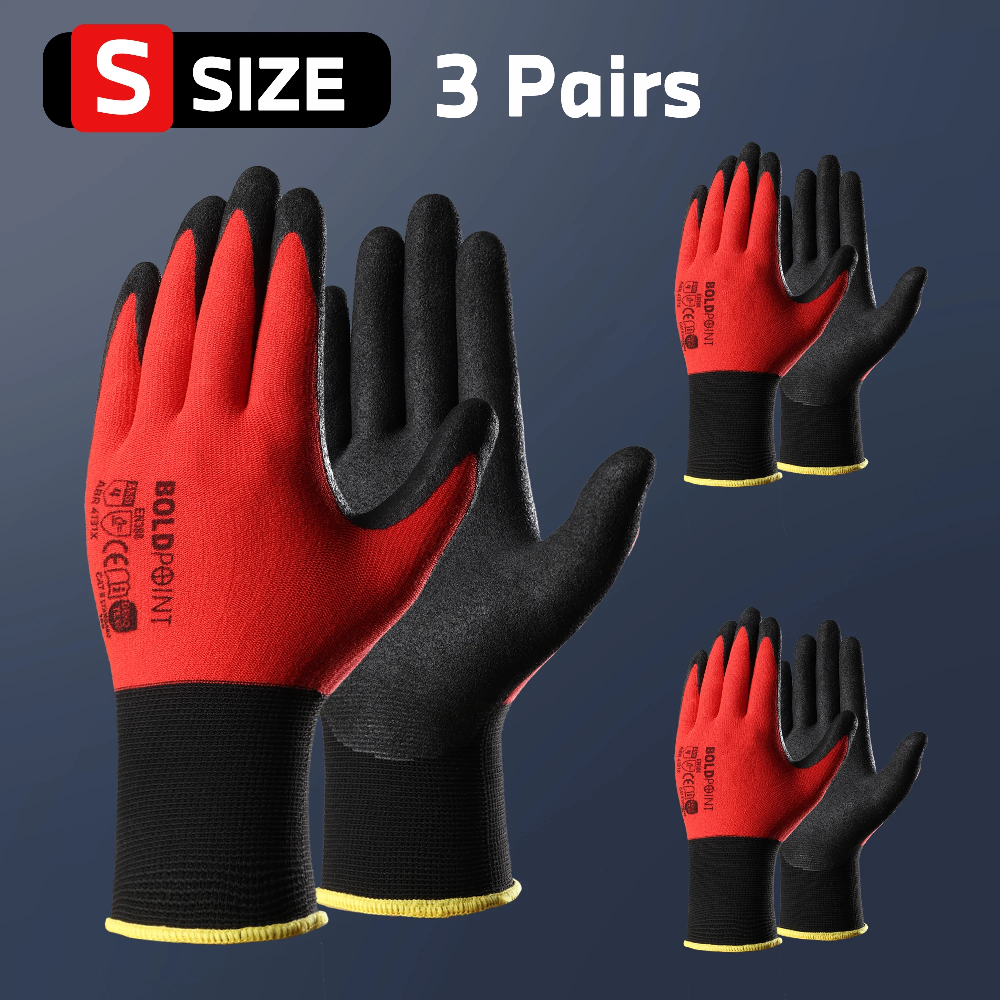 1/3 pares de guantes recubiertos de nitrilo, que ofrecen un agarre superior, durabilidad y comodidad, ideales para la construcción y jardinería