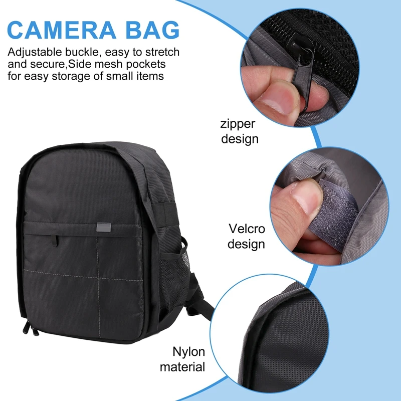 Waterproof Camera Bag Multi-Functional Camera Backpack Removable Liners For Camera Outdoor Travel Use