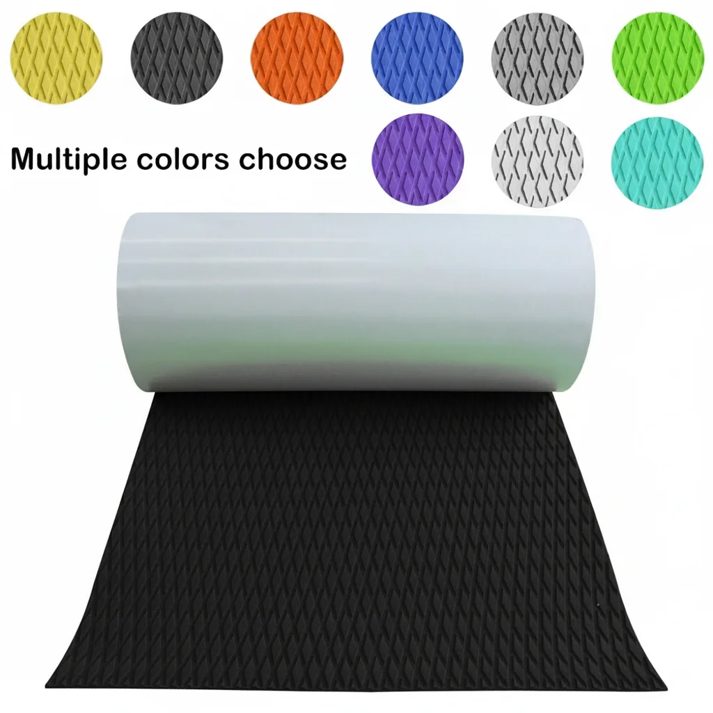 

2400x600x5mm Diamond EVA Surfboard Traction Pad Non-Slip Deck Grip Mat Self Adhesive Surf Traction Sheet for Surfing SUP Kayak