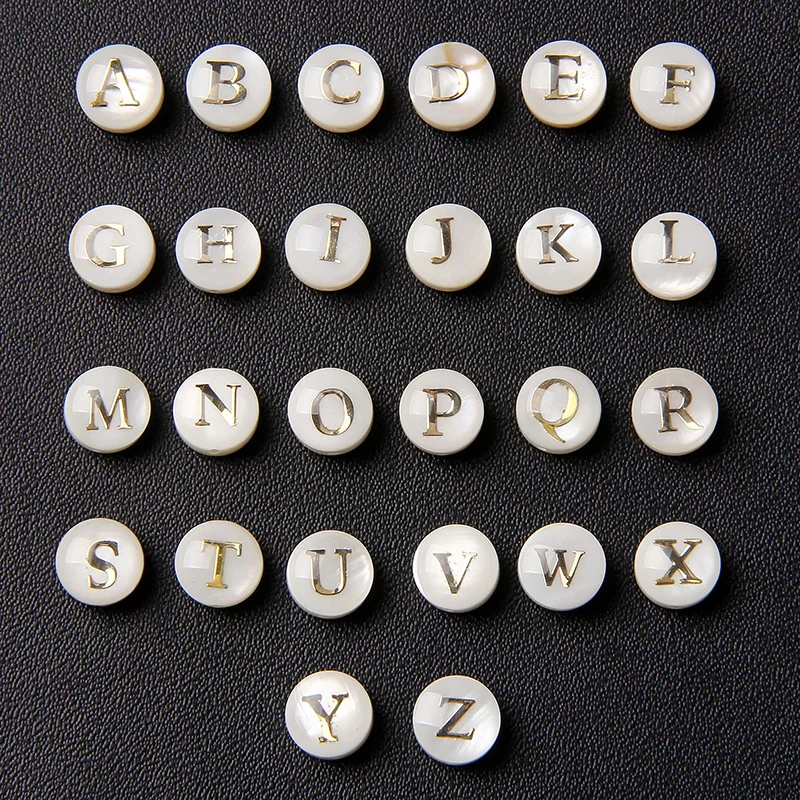 12 Constellation Letters Number Beads Natural Shell Glass Stone Charms Accessories For Jewelry Making Necklace Bracelet Handmade