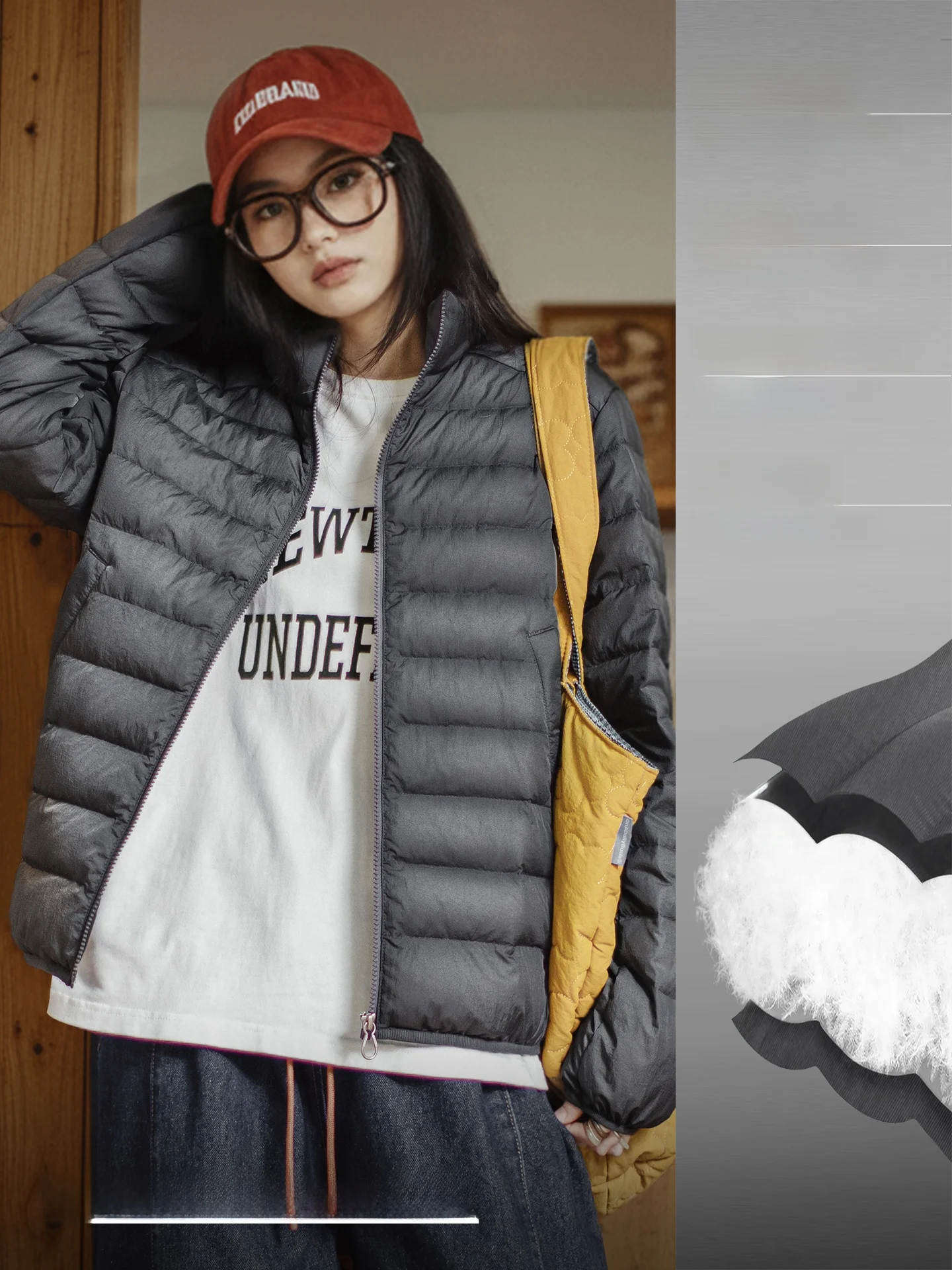 Maden 90% branco du down ultra leve acolchoado jaet núcleo interno calor feminino sle ajuste regular commute faion