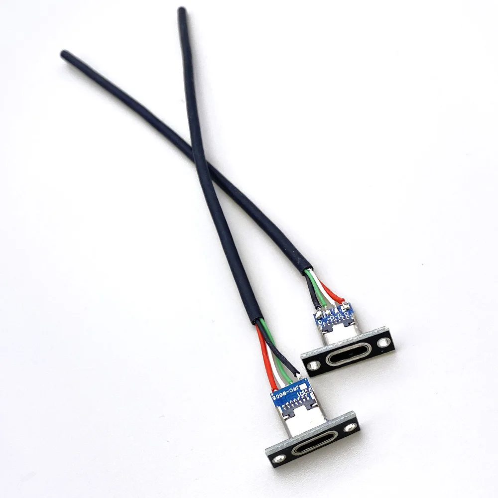 لوحة تركيب مع واجهة شحن USB A 2.0، مقاعد أنثى 4 سنون A XH2.54 لوحة محول 4pin، ذكر، 4pin type-c 3A مع كابل