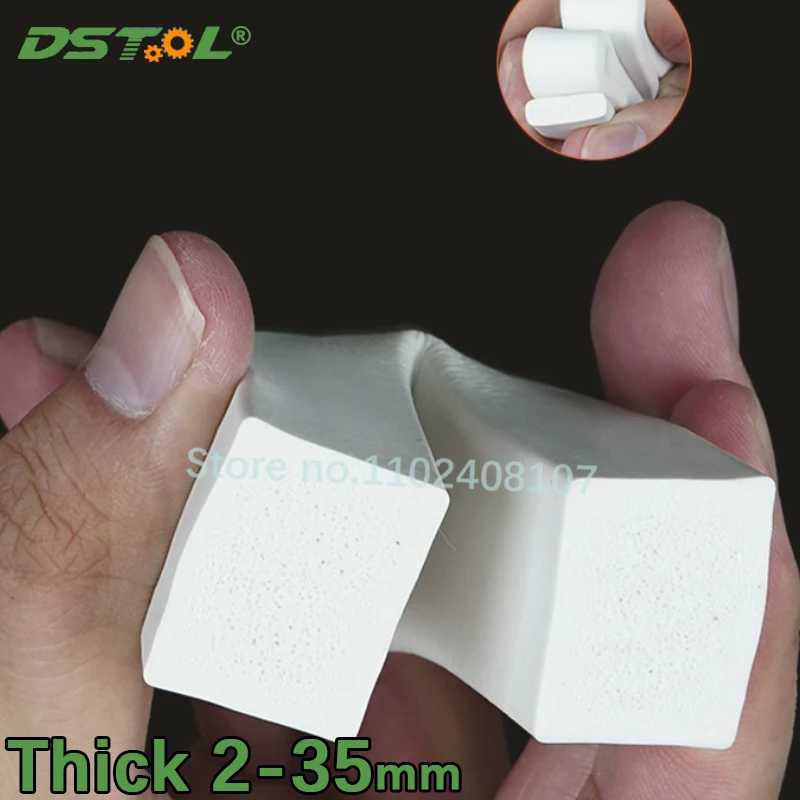 White Silicone Foam Square Strip EVA Anti Freezing Elastic Sealing Strips High Temperature Resistant 2x2mm~35x35mm