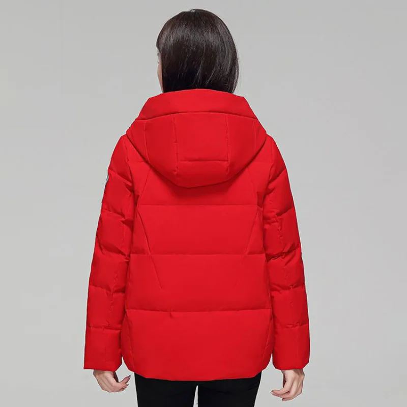 Formal Short White Down Jacket Women's Outwear Fashion Loose Hooded Thicke Warm Parker Coat 2024 New Y2k Winter Down Jacket