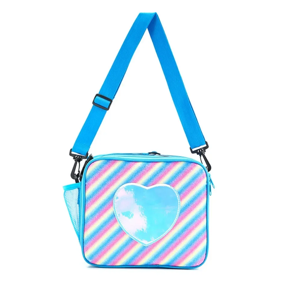 Girl Boy Unicorn Pink Purple Green Lunch Bag for Children Heart Ice Bag Kawaii Portable Thermal Insulated Lunch Box Picnic Bag