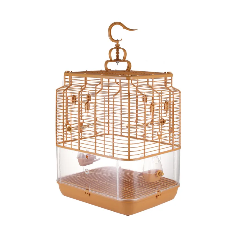 Bird Parrot Cage With Feeder High Strength Plastic Imitation Bird Bamboo Cage