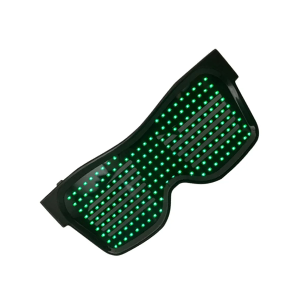 نظارات مضيئة LED بنمط ديناميكي للتحكم في التطبيق، نظارات حفلات ممتعة، مستلزمات الهتاف الخضراء، مأدبة كرنفال عيد الميلاد #3