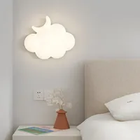 Simple Cream Clouds Wall Lamps Living Room Hallway Bedside Entrance Lighting Nordic Children's Room Home Decor Moon LED Lamp