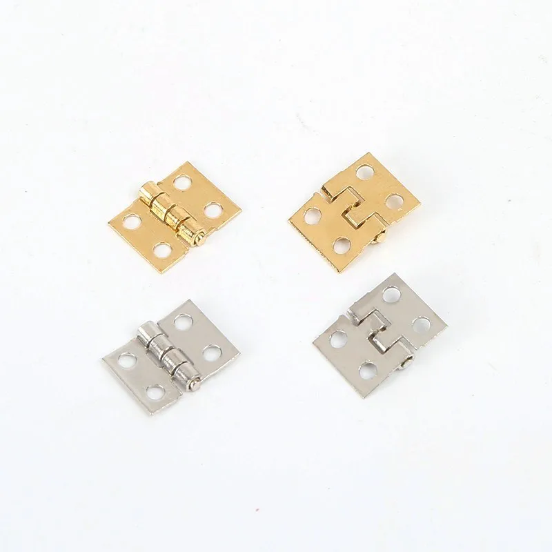 10Pcs Mini Brass Hinges for DIY Projects 10x8mm Metal Hardware Fittings for Dollhouse, Jewelry Box, Cabinet, Miniature Furniture image 5