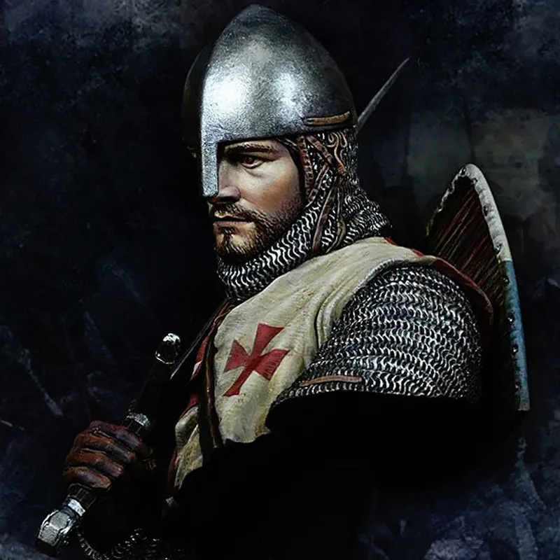 Figurine de chevalier médiéval en résine, buste Gk, Micro Miniature, modèle blanc imprimé en 3d, jouet, Kit non assemblé et non peint, 1/10