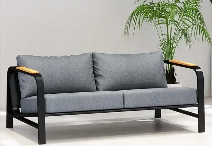 

l Металлический набор мебели для патио, современный набор для бесед на открытом воздухе из 4 предметов, набор для патио с диваном и журнальным столиком для балкона, сада