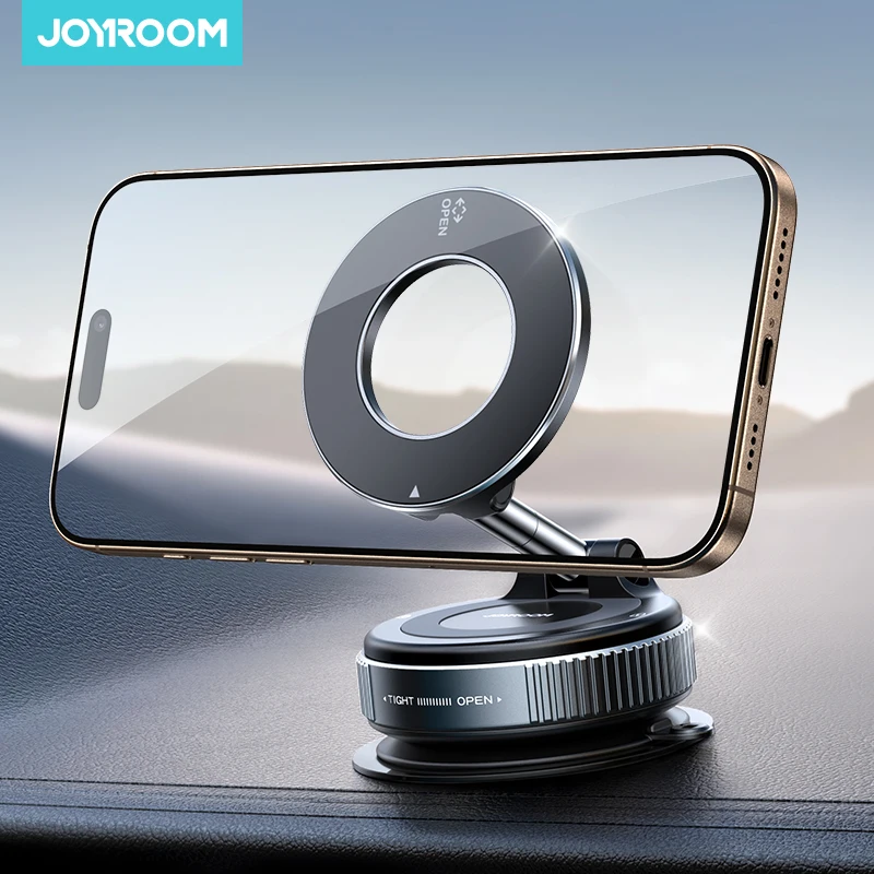 

Joyroom Magnetic Car Phone Holder Mount Vacuum Magnetic Suction Cup Phone Mount With 360° Metal Strut For iPhone Samsung Xiaomi