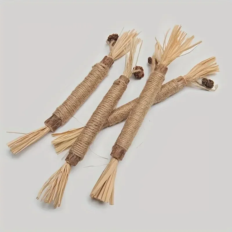 Raffia Chew Toy para Gatos, Silvervine Mastigar Vara, Kitty Polygonum, Grama, Pet Supplies, 1 Pc, Brinquedo De Mordida Do Gato, Limpeza De Dentes